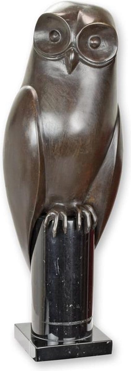 Brons beeld - beeld uil - sculptuur - 44 cm hoog