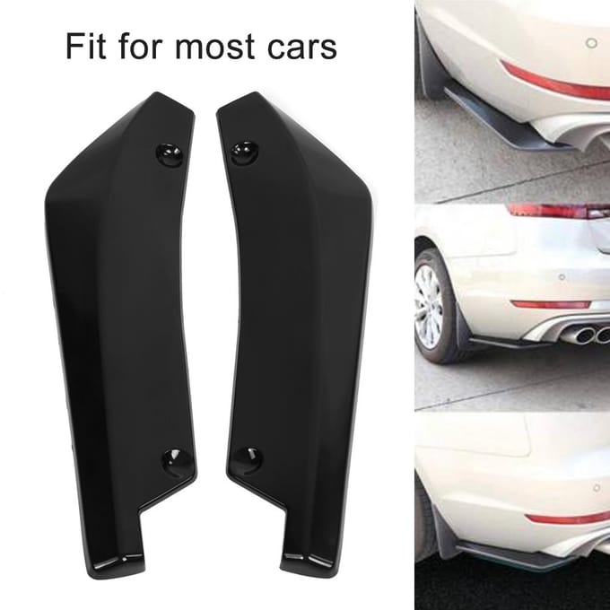 2 stuks Auto Achterbumper Lip Anti-crash Spoiler Canard Diffuser Wrap Hoek Splitter black