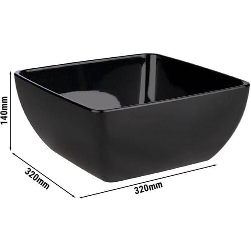 GGM Gastro (6 Stück) Schale - PURE - Melamin - 8 Liter - eckig - Schwarz