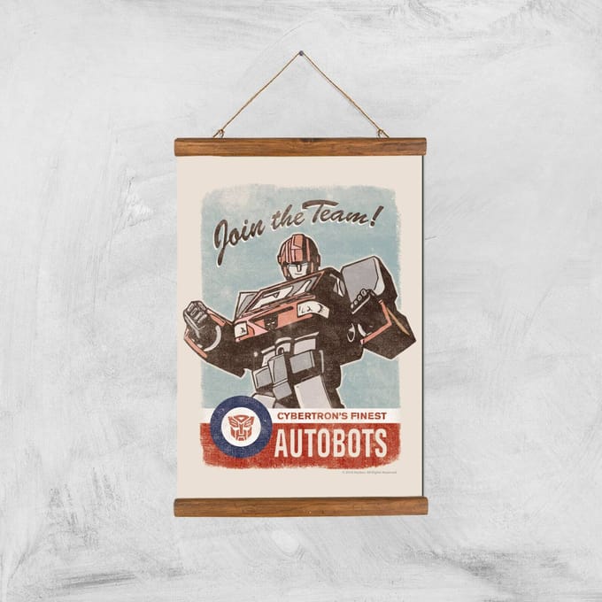 Transformers Join The Team Art Print - A3 - Wooden Hanger