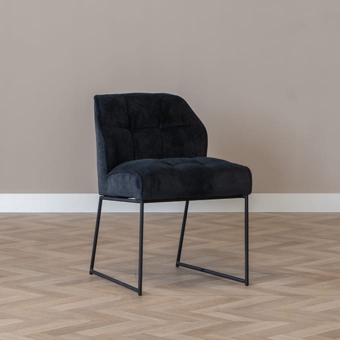 Bronx71® Scandinavische eetkamerstoel Jelle zwart - stoel