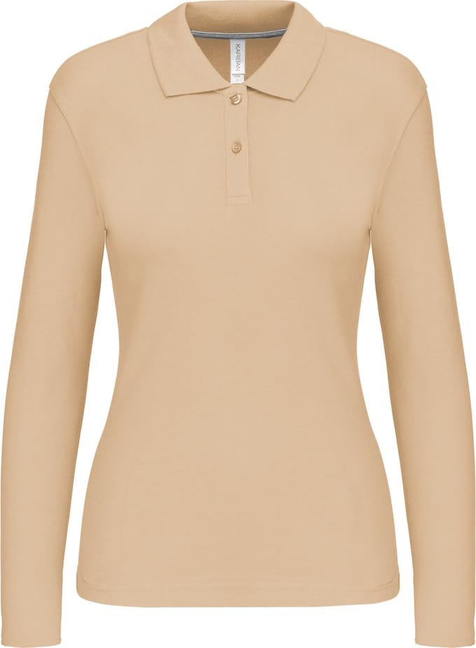 Kariban Damespolo lange mouwen K244 - Light Sand - M