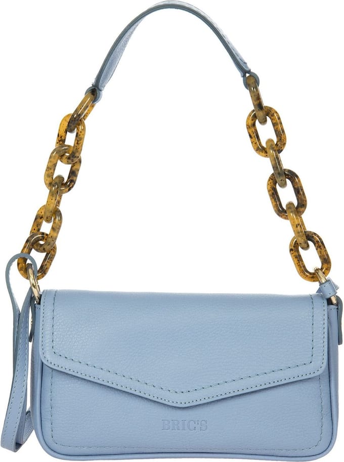 BRIC'S Leren Schoudertas Gondola Shoulderbag Violet Lichtblauw