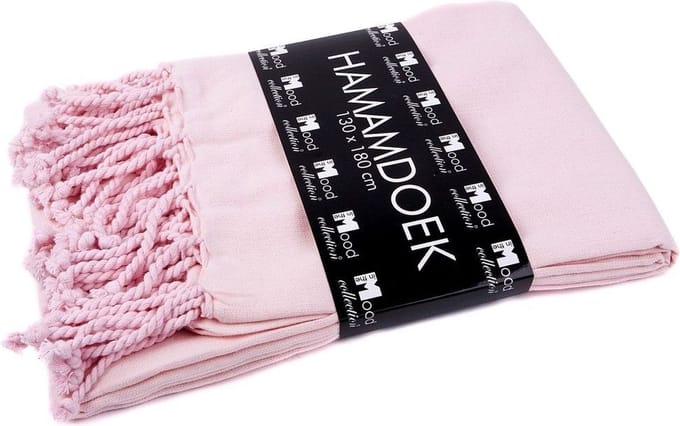 Hamamdoek XL - 130 x 180 cm - 100% Katoen - Uni Soft Pink