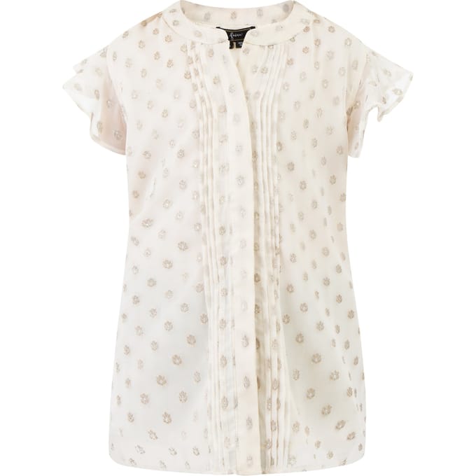 Faina Blouse Meisje Gebroken wit met gouden stippen
