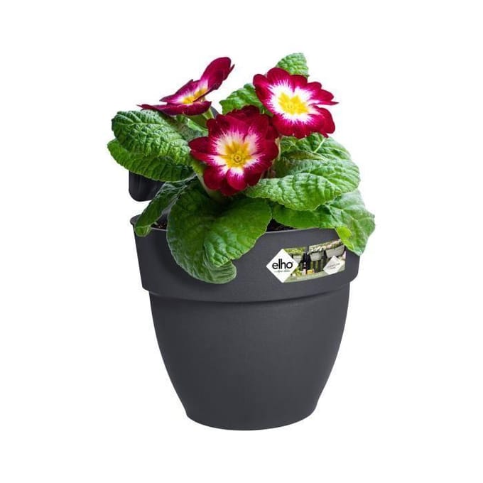 ELHO Pot de fleurs balcon Vibia Campana Easy Hanger Small - Anthracite - Balcon extérieur - L 24.1 x W 20.5 x H 26.5 cm gris