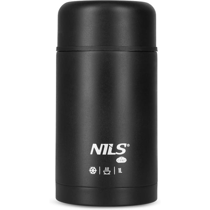 Nils Thermos Lunchbox RVS Dubbelwandig 1000ml Zwart