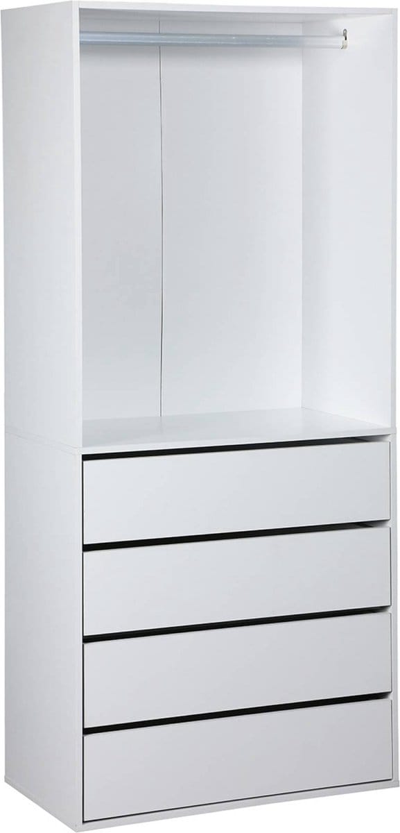 sweeek - Open kledingkast module hangruimte en 4 lades 80cm - modulo