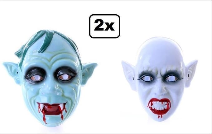 2x Horror zombie masker Pa en Ma