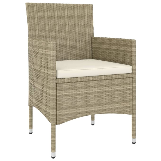 vidaXL - 5-delige - Loungeset - poly - rattan - beige