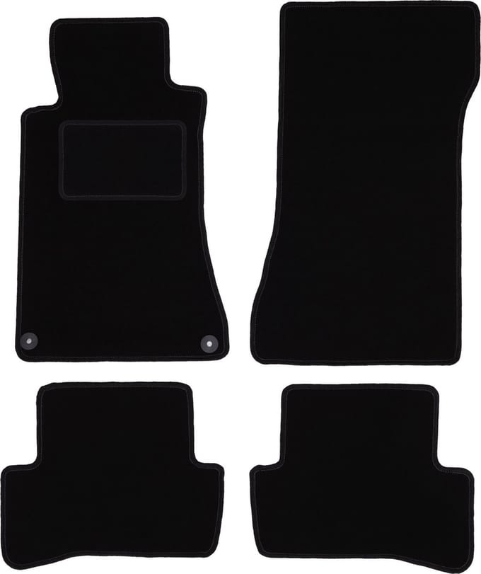 Zwarte veloursmatten voor: Mercedes C W203 coupé (2000-2008)