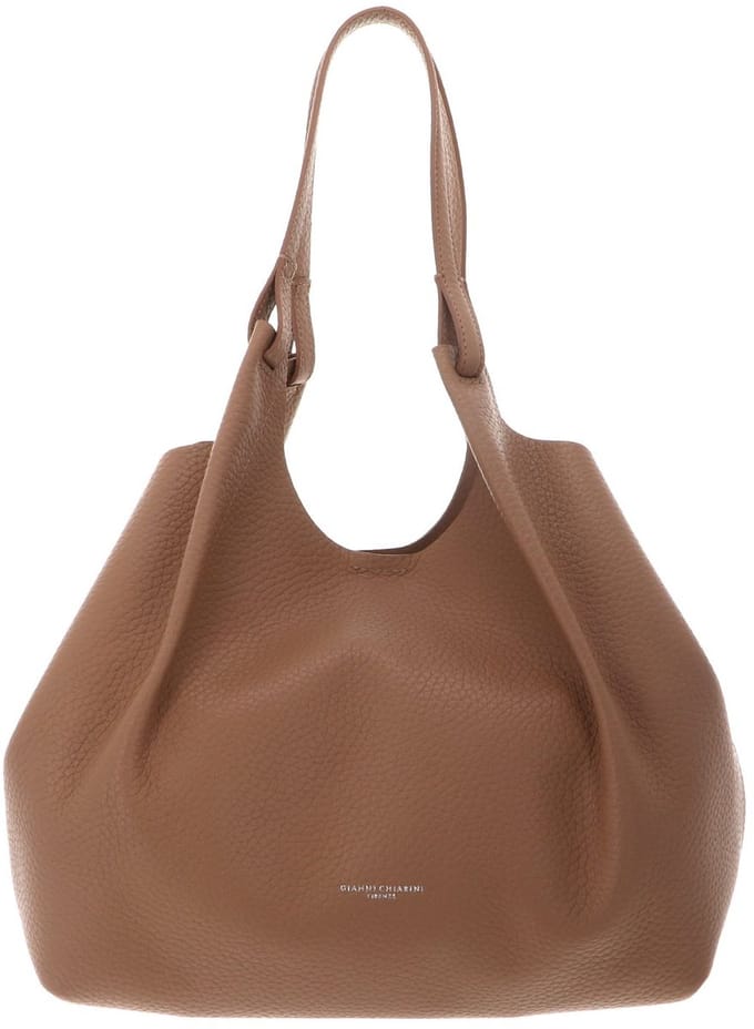 GIANNI CHIARINI Leren shopper schoudertas Dua Shopping Bag Clay Lichtbruin