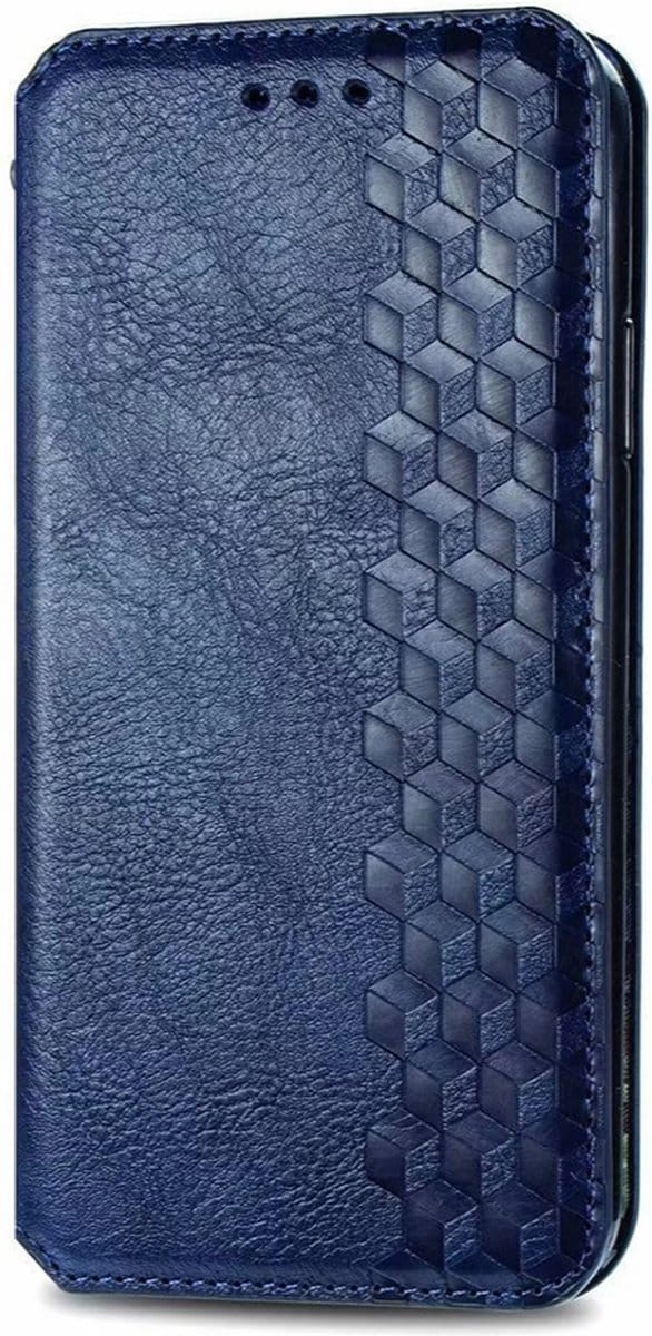 Hoesje geschikt voor iPhone 16 Plus - Bookcase - Pasjeshouder - Portemonnee - Diamantpatroon - Kunstleer - Blauw