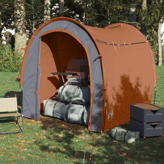 vidaXL - Opbergtent - waterdicht - grijs - en - oranje