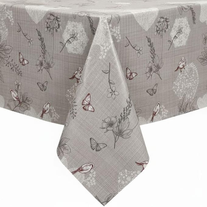 Protecttable - Tafelzeil Vogels en Vlinders 140x250cm - Tafelkleed Afwasbaar - Kunststof
