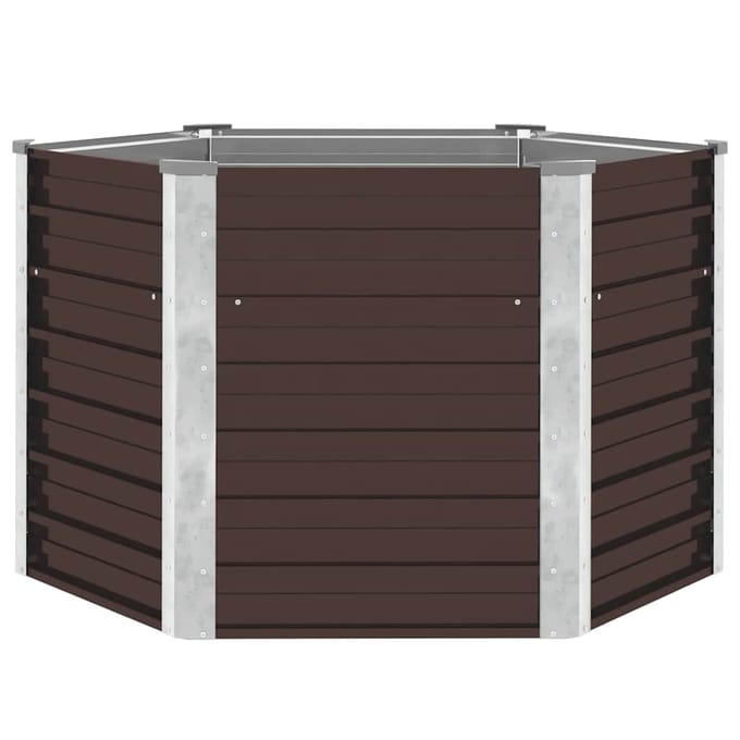 vidaXL - Plantenbak - verhoogd - 129x129x77 - cm - gegalvaniseerd - staal - bruin