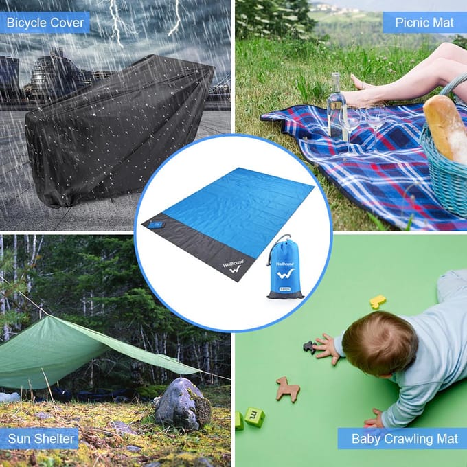 Tapis en polyester imperméable à l'eau L (2 x 2.1m) vert d’armée