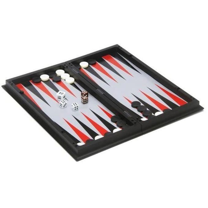 Reisspel Schaak & Backgammon 24 cm – Magnetisch & Opklapbaar – Inclusief Opbergcompartiment – Koning 50 mm – Engelhart