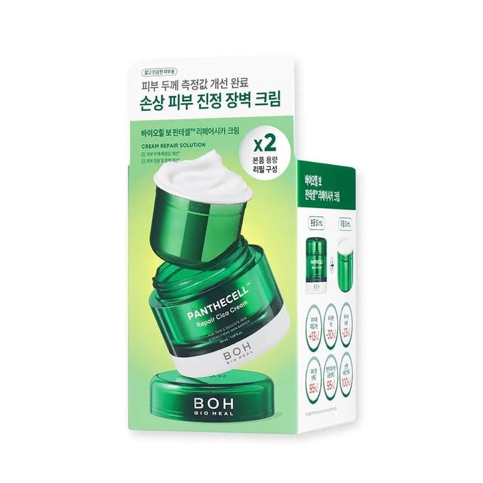 BIO HEAL BOH Panthecell Crème Réparatrice Cica Set (50ml + Recharge 50ml)