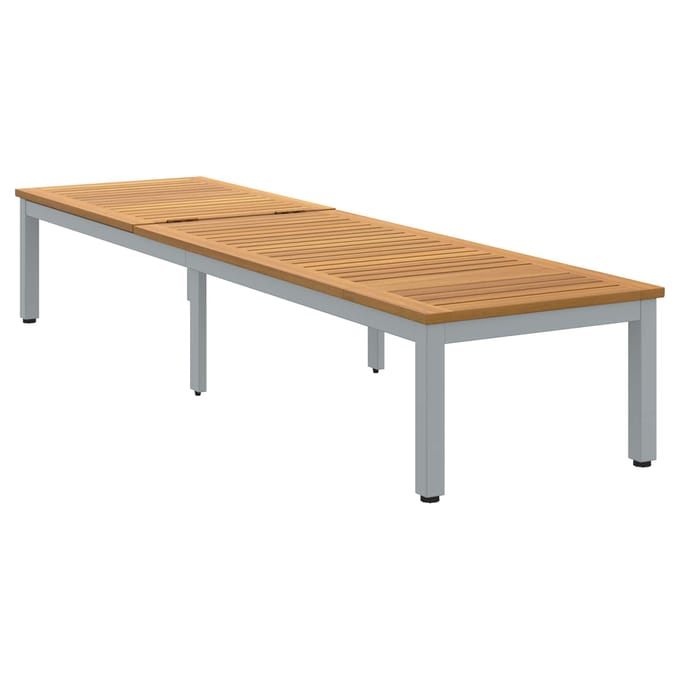 vidaXL - Ligbed - Grijs - 200 - x - 55 - x - 35 - cm - Massief - Acacia - Hout