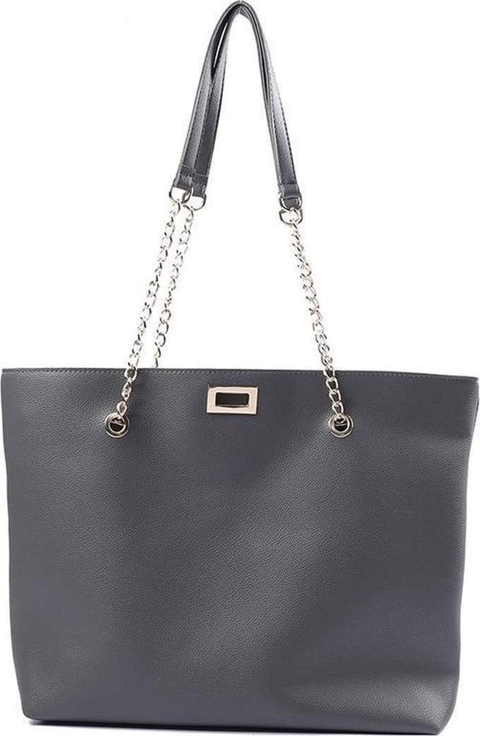 Shopper | Tas - PU Kunstleer - 44x35x10 cm - Grijs - Dielay