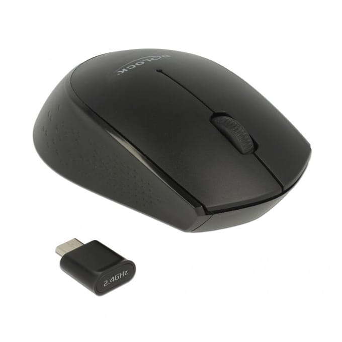 DeLOCK Optical 3-button mini mouse - Muis - Optisch - 3 knoppen - Zwart