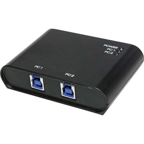 LogiLink 2-Port USB 3.0 sharing Schakelaar USB hub - 2 - USB 3.2 - Zwart
