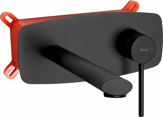 Rea Oval Black + Box - Inbouw Wastafelkraan - Zwart