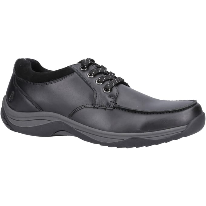 Hush Puppies Derek Leren Mannen Zwarte Veterschoenen