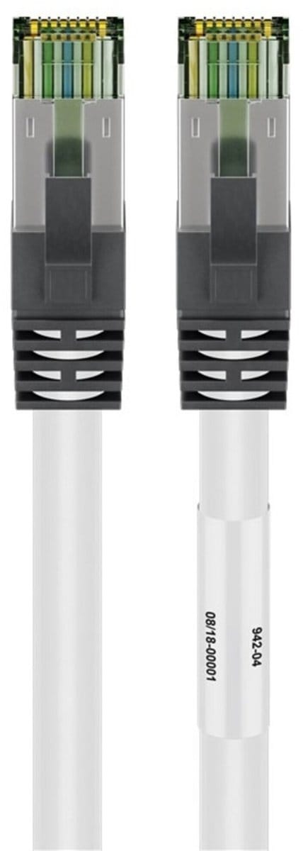 Premium S/FTP CAT8.1 40 Gigabit netwerkkabel / wit - LSZH - 0,25 meter