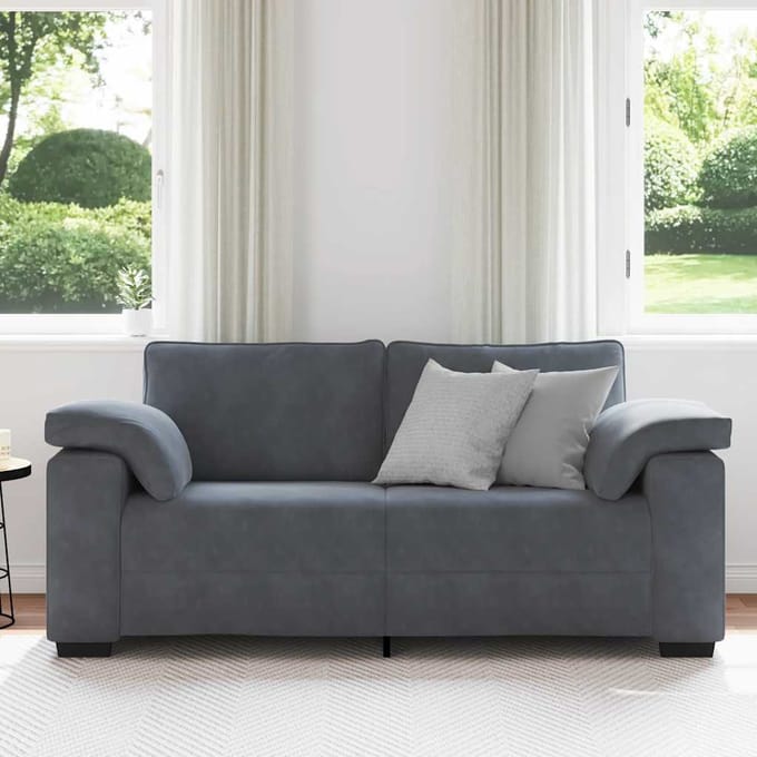 vidaXL - Loveseat - bank - 180x77x82 - cm - fluweel - donkergrijs