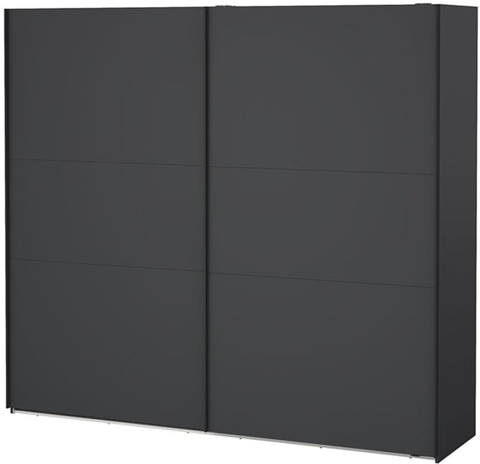 Como schuifdeurkast 2 deuren 245x220cm mat grijs.