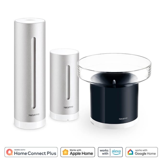 Netatmo Slim Weerstation - CO2 meter, Hygrometer & Luchtkwaliteitsmeter + Regenmeter - werkt met Google Home, Alexa & Apple Homekit