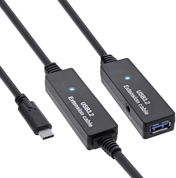 InLine USB-C - USB-A actieve verlengkabel | USB3.0 5 Gbps | 10 meter