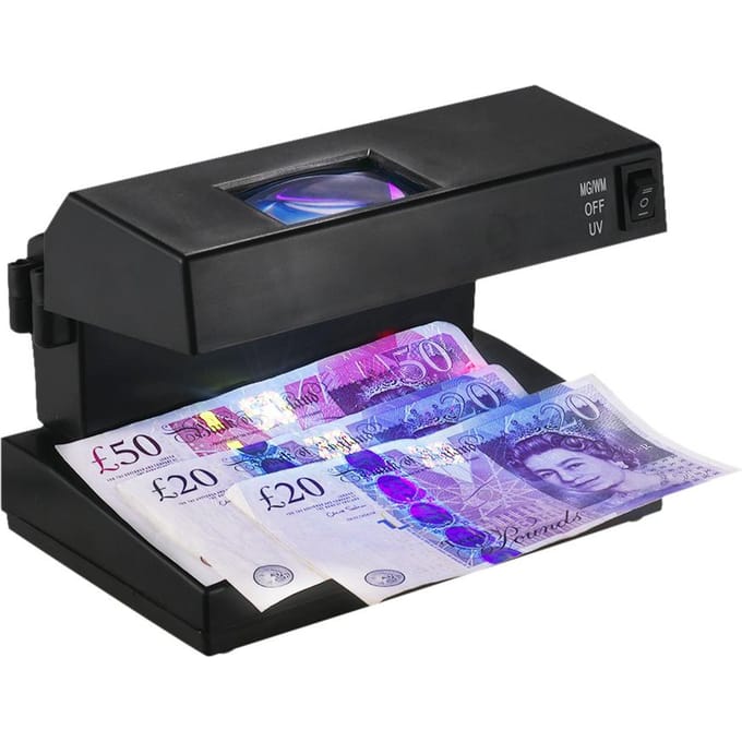 Draagbare Desktop Valsgelddetector Contant geld Bankbiljetten Biljettencontrole Machine Ondersteuning EU Plug zwart