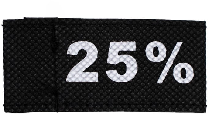 50x Kledinglabel 3x6cm - 25% zwart