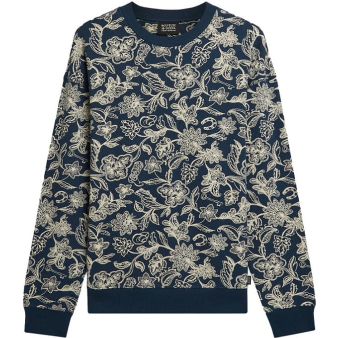 sweatshirt in all-over look met ronde hals