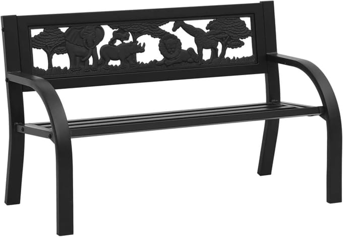 Kinderen Tuinbank - Buiten Zitten - Ontspanning Buiten - Stevig Staal Frame - 86 cm Lengte