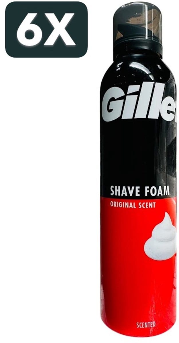 6 x Gillette Shave Foam Original Scent 300ML