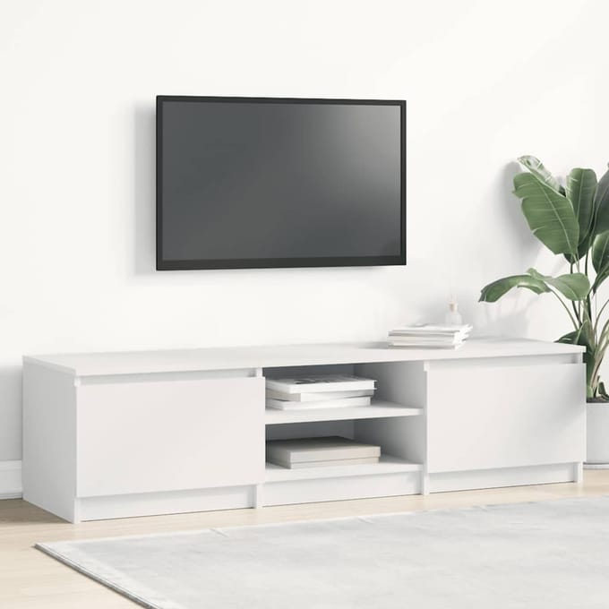 vidaXL - Tv-meubel - 140x40x35,5 - cm - bewerkt - hout - wit