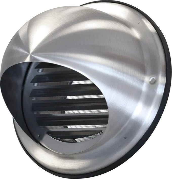 Bolrooster met schoepen Ø100 mm - RVS - AIRACE