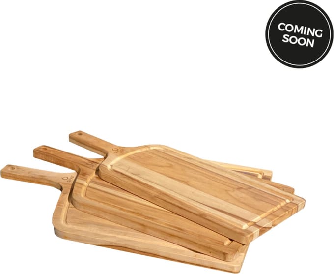 OFYR Serveerplank - Set van 3 stuks - Set van 3 stuks - Teakhout - rood