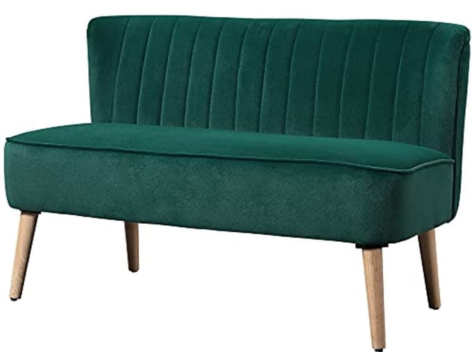 2-zitter stoffen bank - Donkergroen Fluweelachtig Polyester