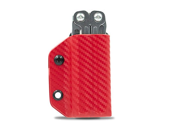 Clip & Carry Kydex Sheath CF-Red Leatherman Wingman/Sidekick/Rebar