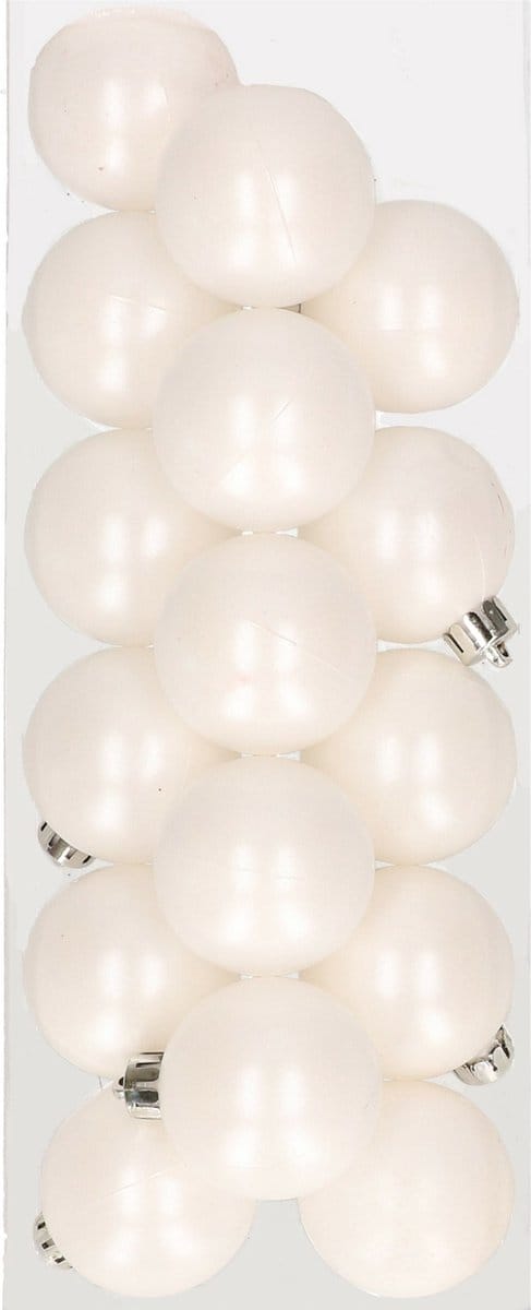 16x stuks kunststof kerstballen wit 4 cm - Onbreekbare plastic kerstballen - Kerstboomversiering