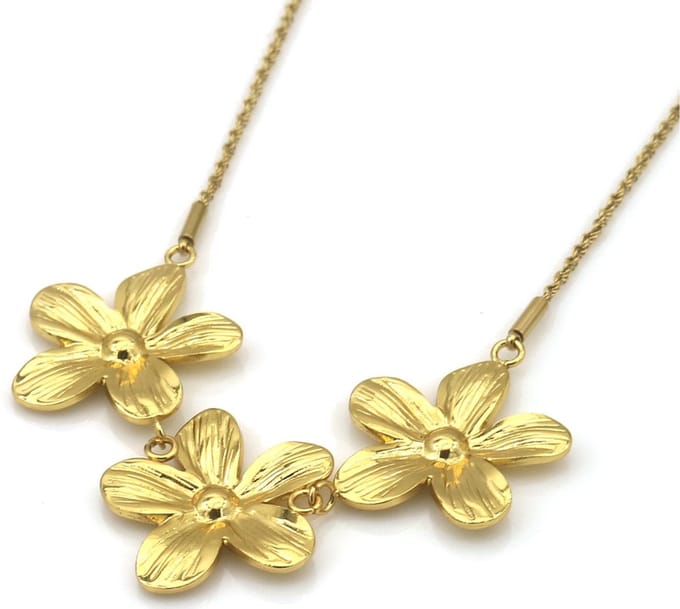 Ketting - RVS - bloemen - 40-45 cm