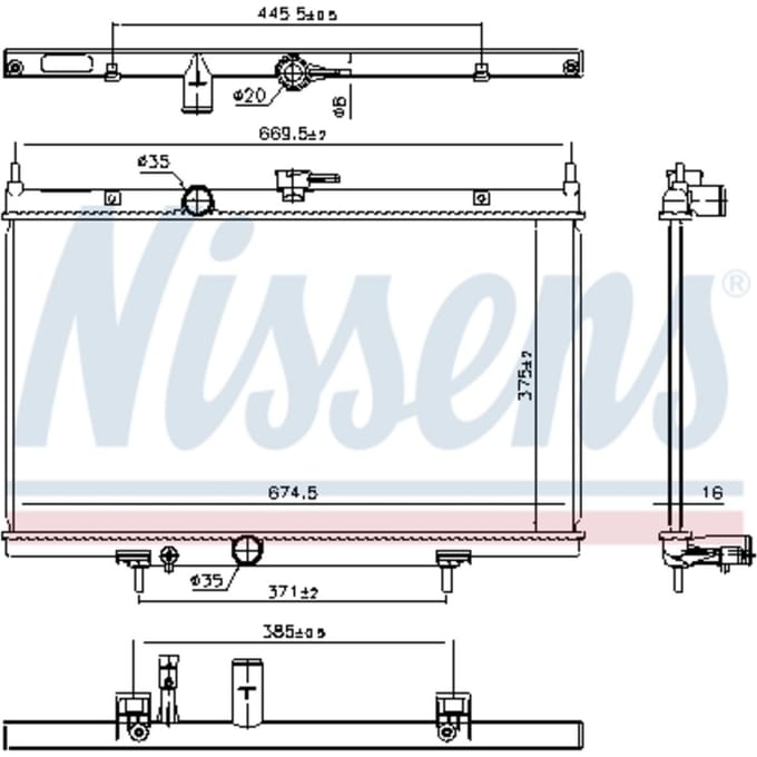 Radiator, motorkoeling NISSENS 606768