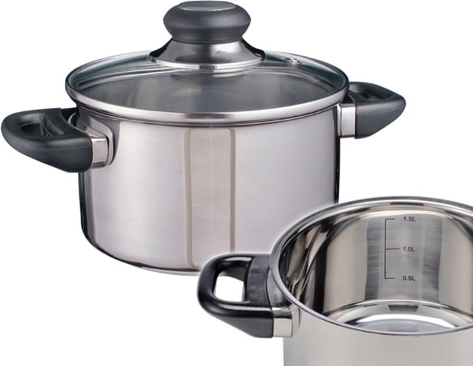 Haushalt 21303 - kookpan - RVS - 16cm met glazen deksel