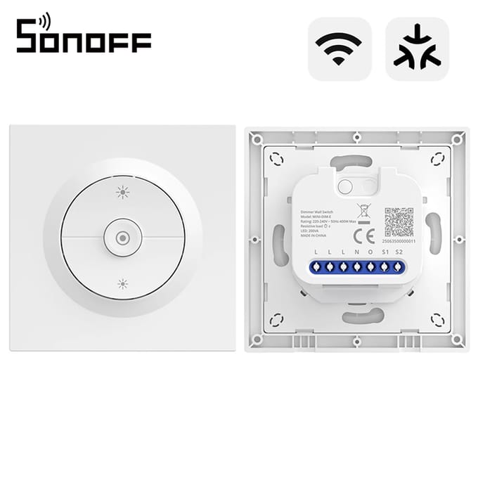 SONOFF Orb-DIM Matter over Wi-Fi Smart Dimmer Switch MINI-DIM-E Soepele dimfunctie Geen flikkering Energiemonitor Spraakbesturing Alexa Google Home