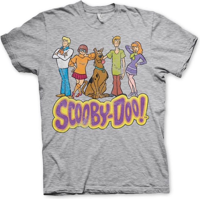 Team- Scooby Doo -T-shirt in distressed-look, heather-grijs